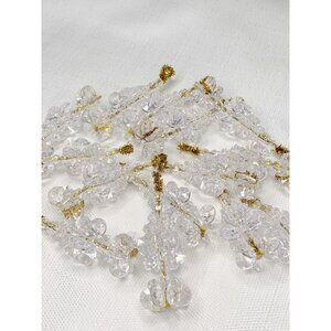 Vtg Christmas Tree Handmade Ornaments Beaded Sparkly Lot Of 14 2.5"T Hanging